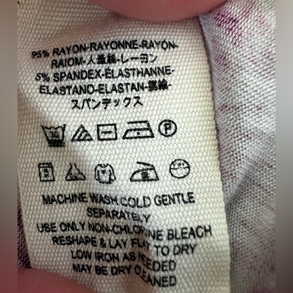 2/$30Free People Boho Top- one shoulder- sleeveless- pink and purple print - Picture 10 of 10